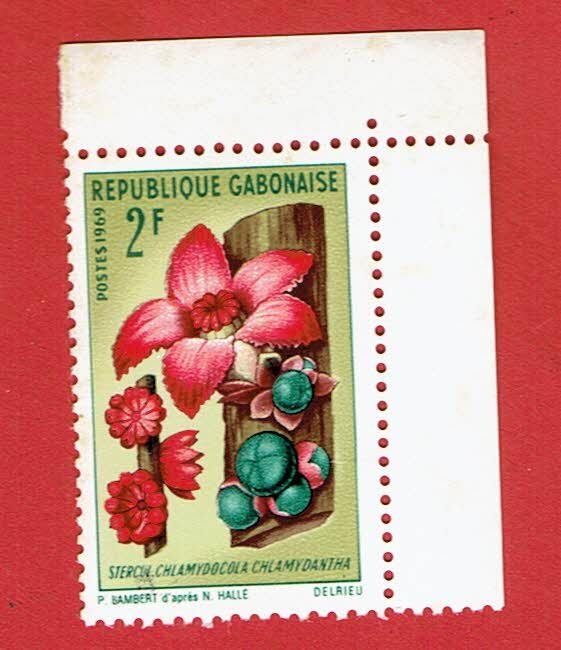 GABON SCOTT#245 1969 2f AFRICAN FLOWERS - MNH