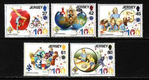 Jersey-Sc#1414-18-unused NH set-Girl Guides-2010-