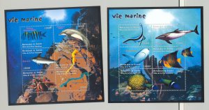 Guinea MI #2196-2219 Fish, Turtles 4v M/S of 6 & 2v S/S