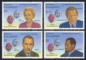 Grenada Gren 1110-1113,1114,MNH.Mi 1211-1214,Bl.178. Shakespearean Actors,Masks.