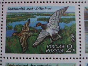 RUSSIA-1992-SC#6092A  LOVELY BEAUTIFUL DUCKS MNH SHEET  WE SHIP TO WORLD WIDE