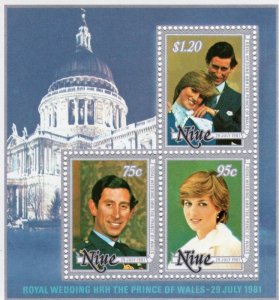 Niue 1981 DIANA & CHARLES WEDDING Sheet Perforated Mint (NH)