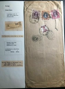 1948 Bombay India Airmail Commercial Oversized Cover To New York USA