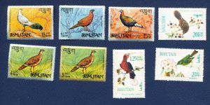 BHUTAN - # 92 // 99H - FVF MNH see note -- Birds - 1968-1969