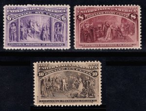 MOMEN: US STAMPS #235-237 MINT OG NH VF LOT #86626*