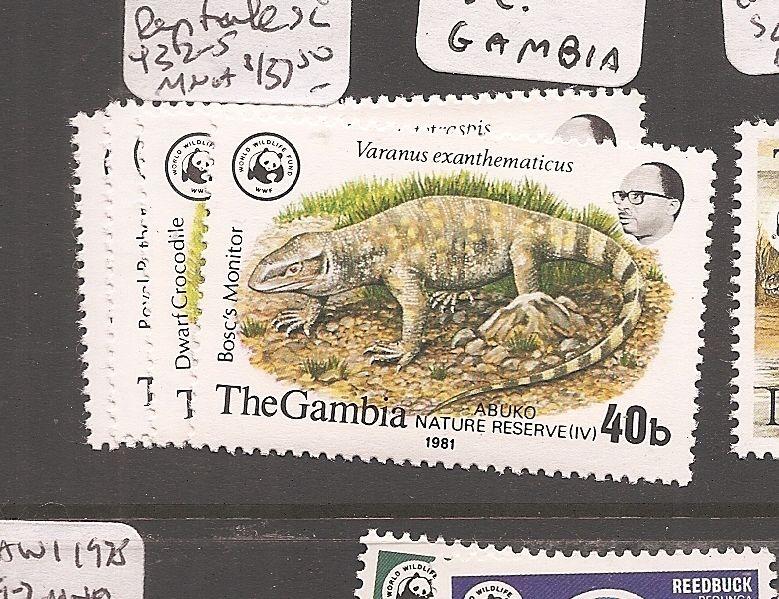 Gambia 1981 WWF Reptile SC 432-5 MNH (7ccn)