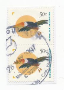 Argentina 1995 Scott 1890 (pair) used - 50c, Fauna, Toucan