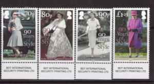 South Georgia 90 years of Style  superb MNH issued on 21-04-16