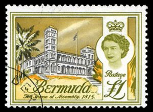 Bermuda #175-191 Cat$42.25, 1962-68 QEII, complete set of 18, used