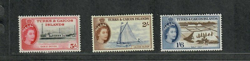 Turks+Caicos Sc#131-133 M/H/VF, Partial Set, High Values, Cv. $35