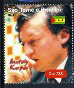 Sao Tome & Principe 2004 CHESS MASTER ANATOLY KARPOV set Perforated Mint (NH)