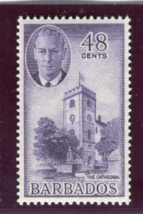 BARBADOS; 1950 early GVI pictorial issue Mint hinged 48c. value