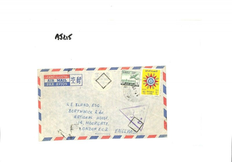 IRAQ Air Mail Cover CENSOR GB London {samwells-covers}AJ215