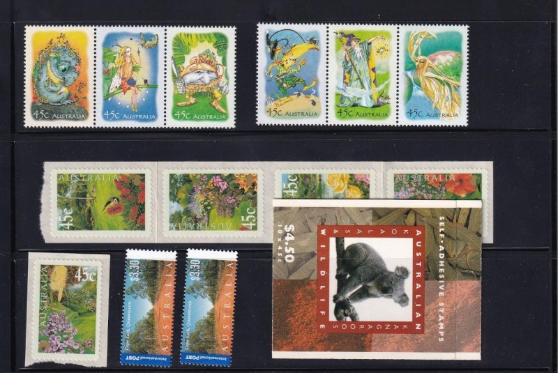 AUSTRALIA SELECTIONS ON STOCK PAGES ALL MNH POST OFFICE FRESH