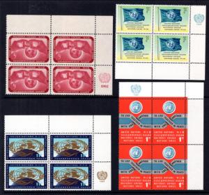 UN New York 104-107 Plate Blocks MNH VF