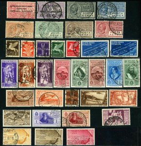 ITALY AirMail Postage Stamp Collection EUROPE 1917-1937 Used POSTA AEREA