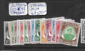 MALAYA JOHORE  (P2303B)  SULTAN  SG133-6, 137-41, 142, 144-7  MNH