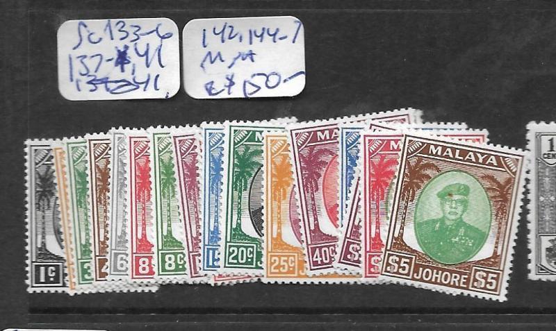 MALAYA JOHORE  (P2303B)  SULTAN  SG133-6, 137-41, 142, 144-7  MNH