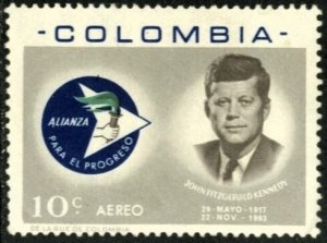 COLOMBIA #C455, USED AIRMAIL - 1963 - COLOMBIA218