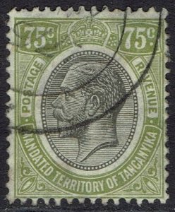 TANGANYIKA 1927 KGV 75C USED