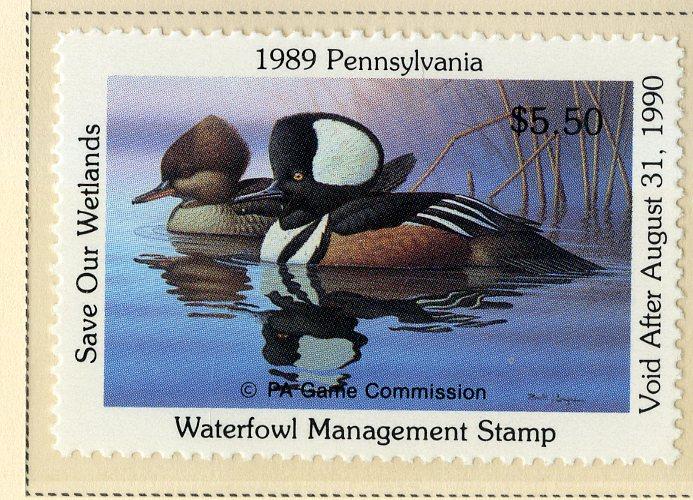 US PA7 PENN STATE DUCK STAMP 1989 MNH SCV $9.00 BIN $5.50