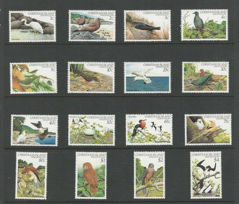 Christmas Island, Postage Stamp, #117-132 Mint NH, 1982-83 Birds, JFZ 