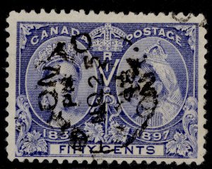 CANADA QV SG134, 50c pale ultramarine, FINE USED. Cat £130.