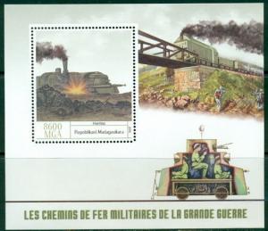 Military Trains Railroads World War I Great War Madagascar MNH stamp set