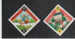 2 Thomond 1966 World Cup Winner Ovp Soccer Winston Churchill Memorial Stamps MH