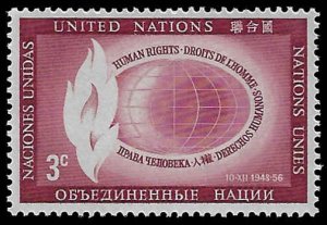 United Nations #47 MNH - 3c; U.N. Human Rights (1956)