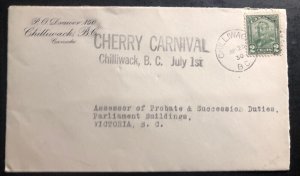 1930 Chilliwack Canada Cherry carnival cover To Victoria