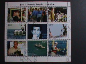 TAJIKISTAN-1999-JOHN F. KENNEDY TRAGEDY-JULY 16TH 1999-CTO-S/S VERY FINE