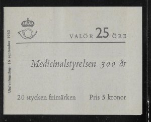 SWEDEN SC# 632a COMP BKLT/20 FVF/MNH 1963