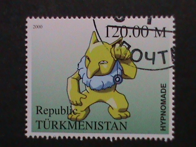 TURKMENISTAN -2000 LOVELY FAMPOUS POKEMON CTO FANCY POSTAL CANCEL VERY FINE