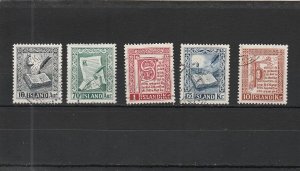 Iceland  Scott#  278-282  Used  (1953 Manuscripts)