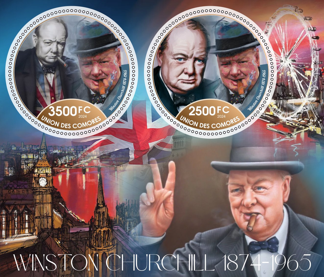 Stamps Winston Churchill Year Sheets Perforated Africa