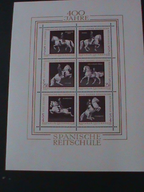 AUSTRIA-1972-SC#929 400TH ANNIV: SPANISH RIDING SCHOOL-VIENNA-MNH SHEET-VF