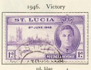 St Lucia 1946 Early Issue Fine Used 1d. 3.5d. Victory Set 029276