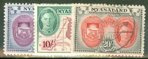 AB: Nyasaland 68-80 mint, 81 used CV $116; scan shows only a few