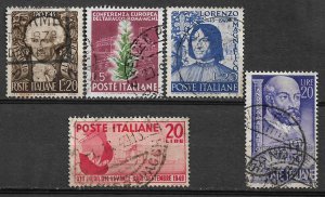 COLLECTION LOT #465 ITALY 5 STAMPS 1949+ CV=$23