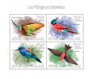 TOGO - 2013 - Bee-eaters - Perf 4v Sheet - Mint Never Hinged