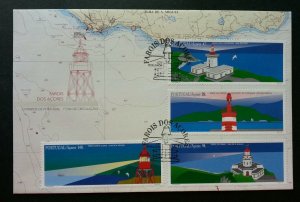 Portugal Lighthouse 1996 Ocean Sea Building Architecture Marine Map (stamp FDC)