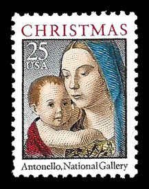 PCBstamps   US #2514 25c Christmas, Madonna & Child, MNH, (6)