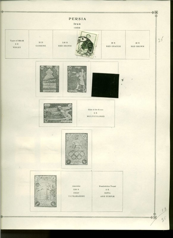 Collection, Iran Part A, 1907/1966 Cat $182 Mint & Used