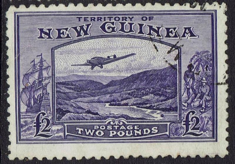 NEW GUINEA 1935 BULOLO AIRMAIL 2 POUNDS USED 