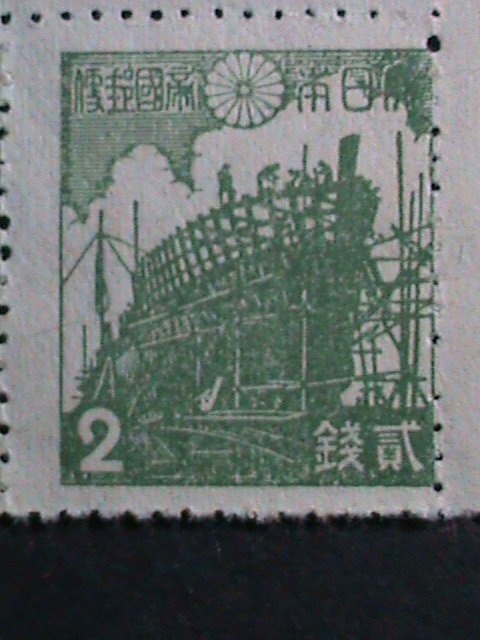 JAPAN-1942 SC#328  79 YEARS OLD- BUILDING OF WOODEN SHIPS MNH BLOCK OF 6-VF