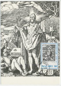 Maximum card Malawi 1978 Resurrection of Jesus Christ - Albrecht Durer