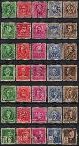 SC#859-93 Famous Americans (1940) Used