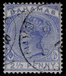 BAHAMAS QV SG52, 2½d ultramarine, FINE USED. CDS