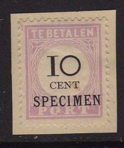 Surinam 1892 10c postage due Sc J11 SPECIMEN MH 